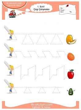 Çocuklar İçin Çizgi Çalışma Sayfaları 